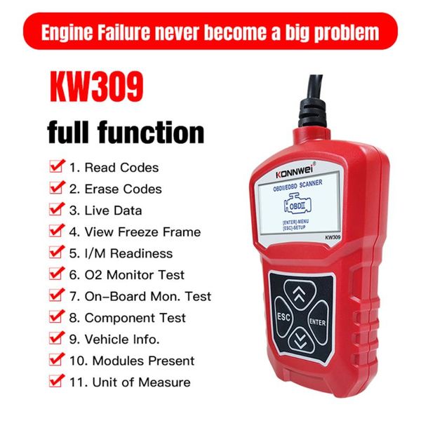

konnwei kw309 universal car scanner professional automotive code reader vehicle can diagnostic scan tool