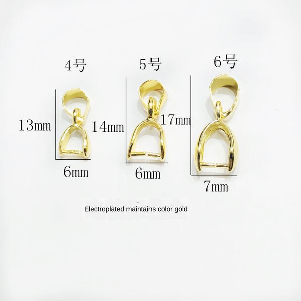 

diy accessories copper hanging plating color-proof diy gold pendant necklace melon seed clip jade pendant buckle accessory buckle, Silver