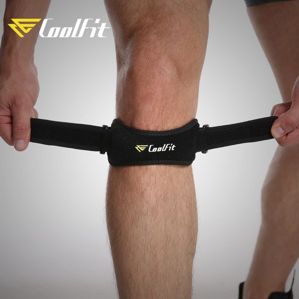 

dciks coolfit sports knee pad patella compression basketball protection belt outdoor riding mountaineering knee pad patella protection baske, Black;gray