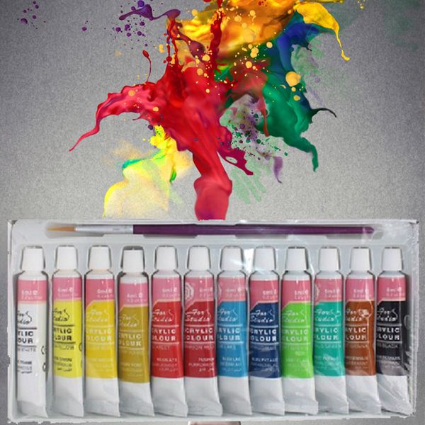 

роспись стен 12 цветов профессиональные акриловые краски набор ручной росписью текстильной краски раскрашенное художественные принадлежности