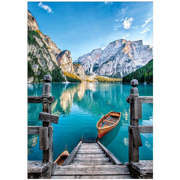 

round full diamond 5d diy diamond painting landscape lake boat diamond embroidery kit landscape painting mosaic home decoration