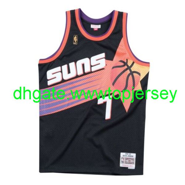

kevin johnson mitchell & ness black 1996-97 jersey throwbacks vest stitched basketball jerseys, Gray