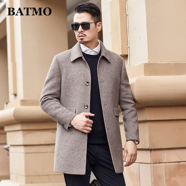 

batmo 2020 new arrival autumn&winter double side wool jackets men,men's smart causal wool jackets 19a078, Black