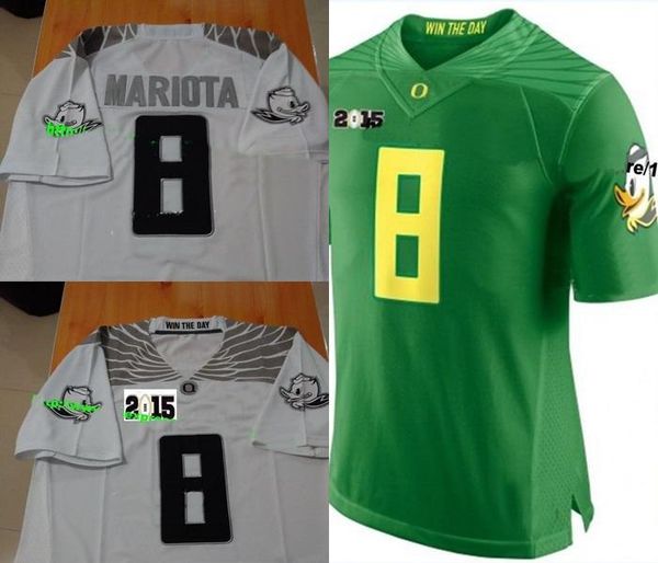 

2015 финалы # 8 маркус мариота, oregon ducks ncaa college football джерси, 2015 национальный чемпионат плей bound алмазные трикотажных издел, Black;red