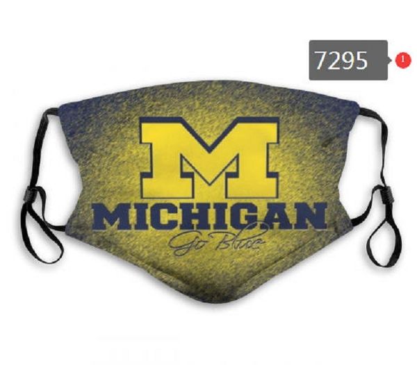 

whoelsale college michigan student designer face mask 5 layer activated carbon filter waterproof breathable mask m-shaped nose clip mask a78