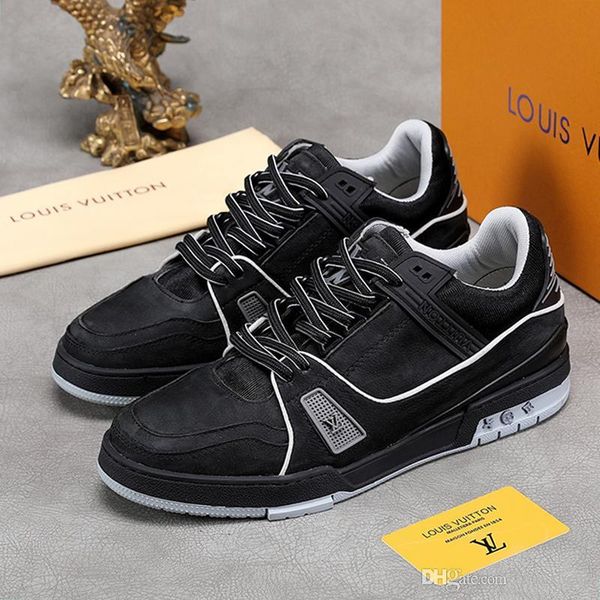 

new mens sports shoes breathable footwears fitness sports trainers with box zapatos de hombre luxury mens shoes fashion type fast ship, Black