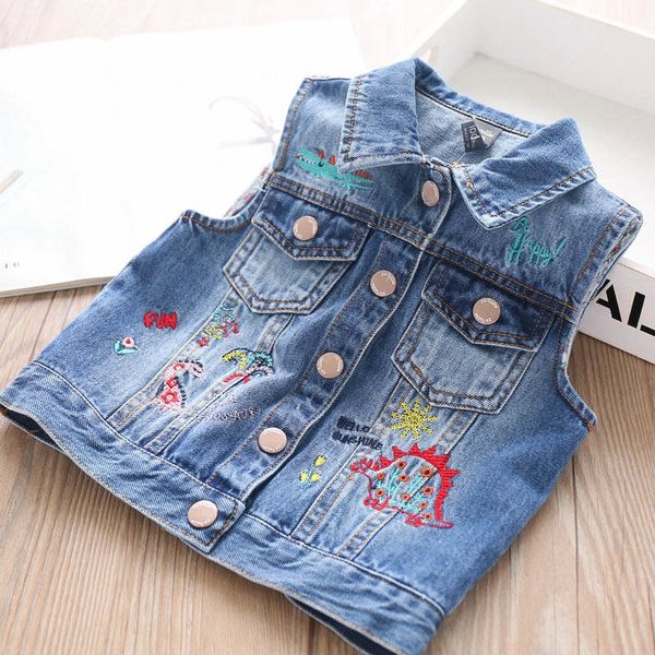 

0dvgo 23192 осень специальная цена 361-6 девушки мало вышитые vestchildren одежда vestdinosaur вышитой джинсовой жилет детская ткань, Camo