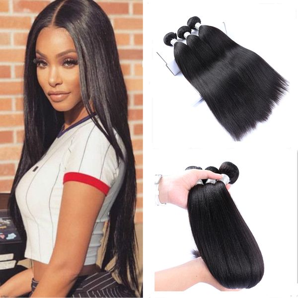 

peruvian hair bundles human hair weave bundles 3 or 4 piece 8- 28 inches, Black
