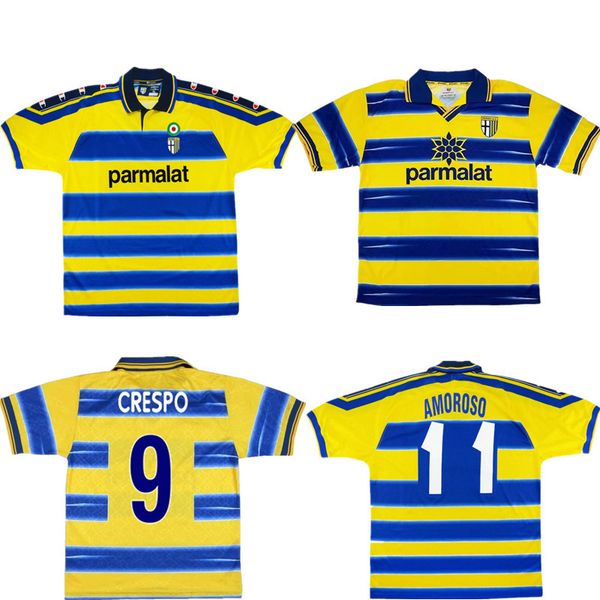 

1998 1999 2000 parma crespo retro soccer jersey 98 99 inglese gervinho karamoh football shirt amoroso f.cannavaro thuram ancient maillot, Black;yellow