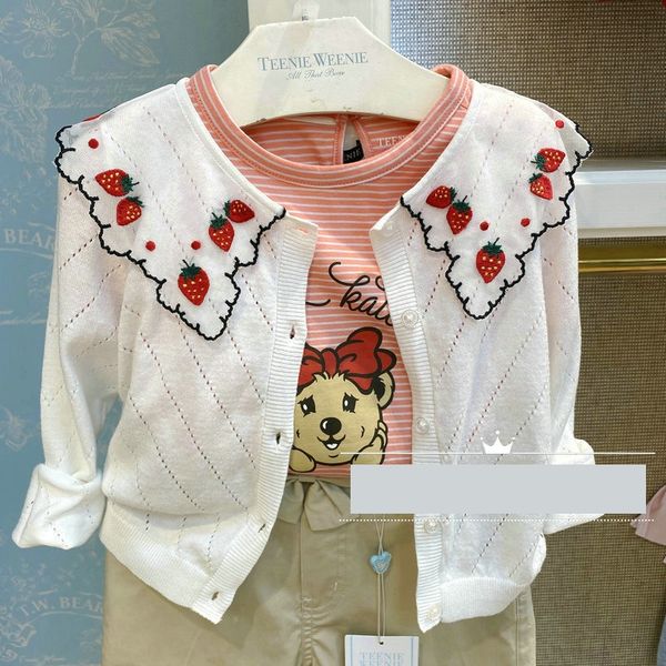 

u3gyv 2020 new shirtembroidered shirtgirls korean style knitted air conditioning shirt out-of-town shawl cardigan 2020 new strawberry shirte, Blue