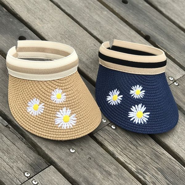 

ins net red sky straw straw korean style women's sun beach hat all-match parent daisy hat fashionable summer, Blue;gray