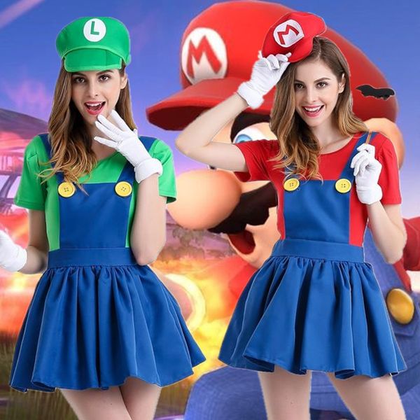 

sficc clothing cartoon game uniform role-playing super mary marion clothing mario cartoon game uniform role-playing super mary marion costu, Black;red