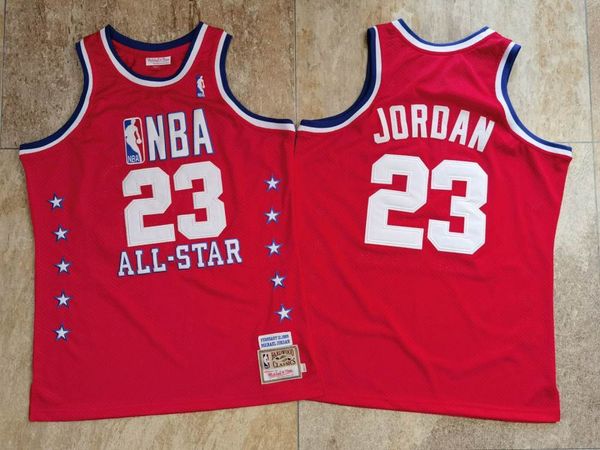 

men's #23 michael jor dansn mitchell ness 1989 allstars red jersey, Gray