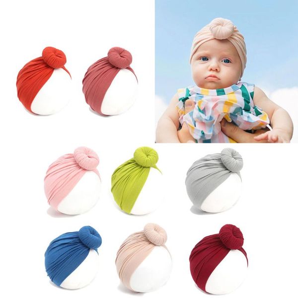 

newborn headwear turbans hat infant baby girls bohemian hat cap soft cotton knot nursery beanie, a2ub, Yellow
