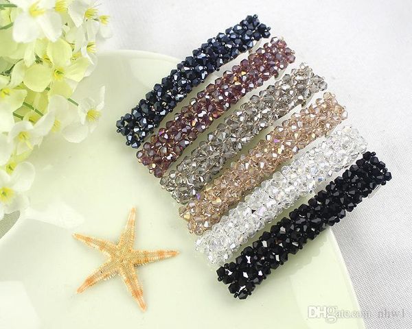 

Hot Selling Crystal hairpin hair accessories spring clip rhinestone hair clips for girls colorful color free shipping