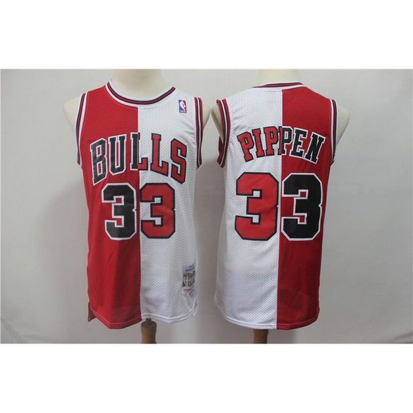 

models basketball jersey bull #33 red and white two-tone retro style fast delivery stitched basketball jerseys, Black;white