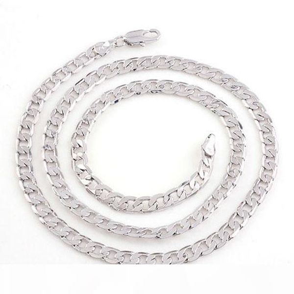 

r splendid men 's 18k white solid gold gf necklace chain 23 .6inch long gift, Silver