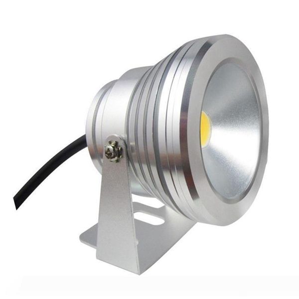 

cheap 10W Waterproof IP68 LED Underwater Spotlights AC DC 12V Lighting Silver Black Cover White Warm White