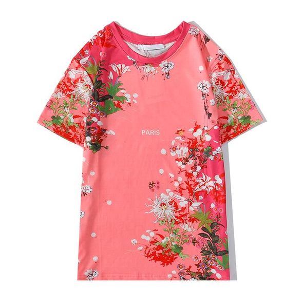 

Paris Clothing 2020 Summer Designer T Shirts for Mens Women Tee Shirts With Flowers Fashion Casual Pullover T-shirt Mens Tops Clothing S-2XL