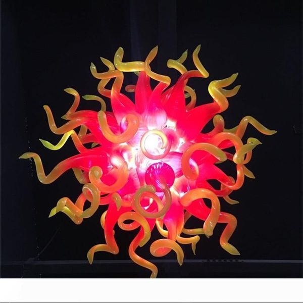 

new orange red europe style chandelier for stair murano glass chandeliers 110-240v hand blown italy style new assembly pendant lamps