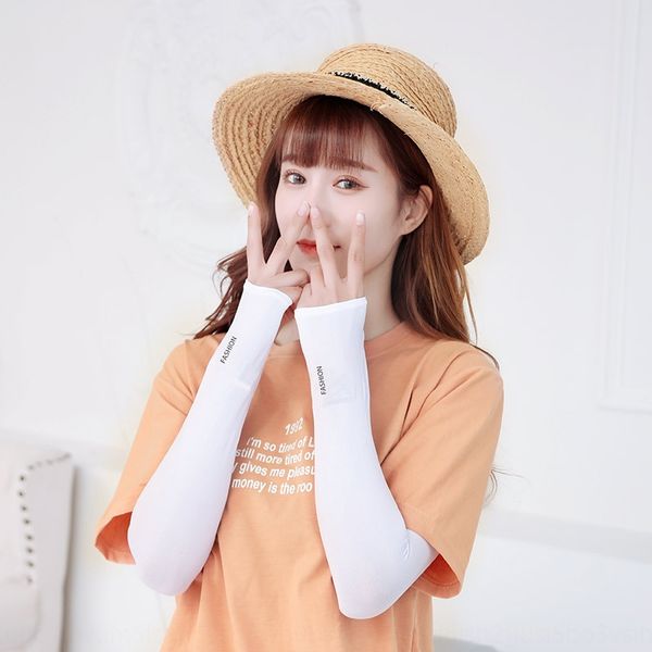 

z8wq4 2020 summer outdoor riding sun protection men's and sleeve gloves ice sleeve women's korean style ice silk open finger glove, Black