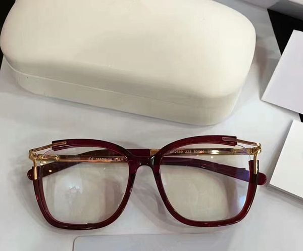 

2020 fashion design qualtiy ce2689 elegant women glasses big-square frame metal and pure-plank full-set case for prescription galssses oem