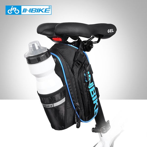 

inbike waterproof cycling bag bicycle bag mtb road bike saddle bag tail rear seat repair tool kit storage with water bottle hold mx200717