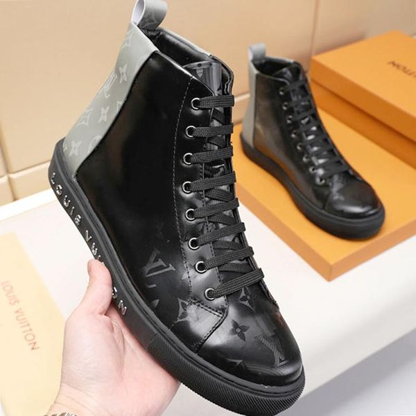 

2020 men shoes sneakers fashion boots chaussures pour hommes tattoo sneaker boot mens shoes casual fashion boots luxury zapatos de hombre sa, Black