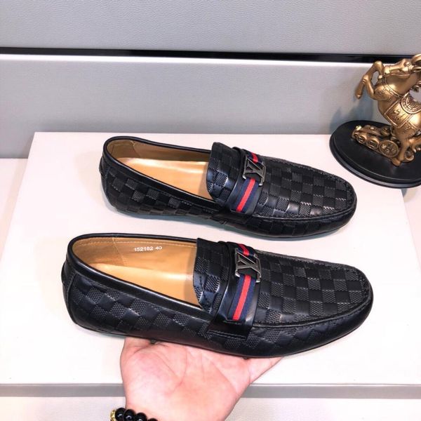 

2020w genuine leather men's fashion peas shoes wild shoes, fashionable business casual wear shoes, size: 38-45, Black