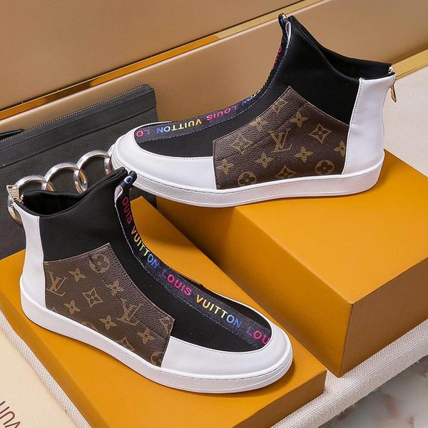 

fashion shoes boots zipper high luxury plus size bottes hommes mens shoes casual chaussures pour hommes with original box warm winte, Black