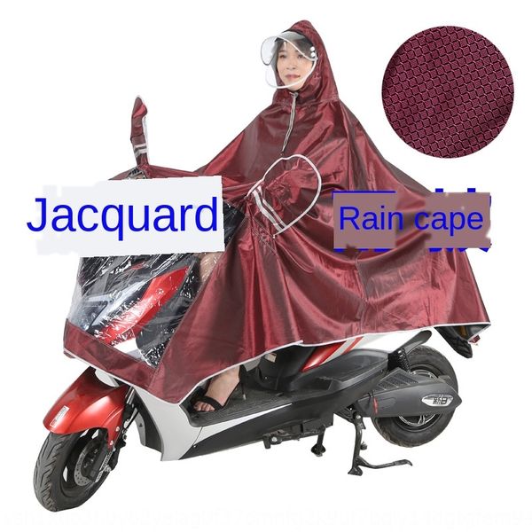 

new outdoor cycling raincoat poncho thickened jacquard fabric electric motorcycle bicycle bicycle car motorcycle raincoat can, Red;brown