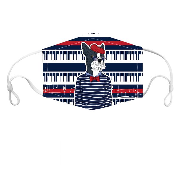 

new good quality kids mask with cute dog print face mask earloop adjustable reusable sublimation cloth face mask