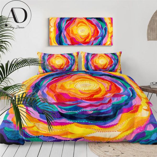 

bloom by amy diener bedding set king colorful rose quilt cover flower bed cover set  3pcs watercolor art luxury bedspreads