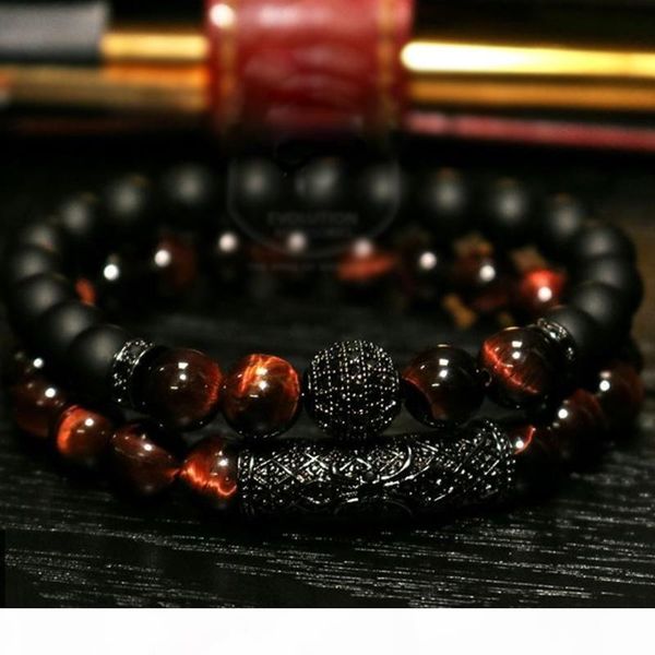 

j 2pc set natural tiger eye pearl beads bracelet set ,jewelry for men and women ,elastic material beads wrist strap bracelet accessorie, Golden;silver