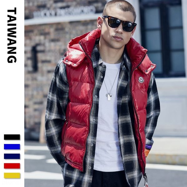 

men's coat down cotton men's fashion thickened waistcoat multi-color vest outdoor vest for men, Black;white