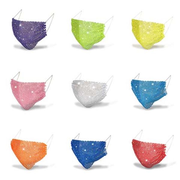 

cotton dustproof mouth face mask 3d bling rhinestone trendy cat mask personality washable for women men face rhinestone mouth masks party#96