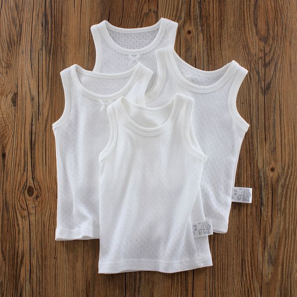 

two-piece children's cotton male and female baby casual children's cotton vest vest breathable base pure white