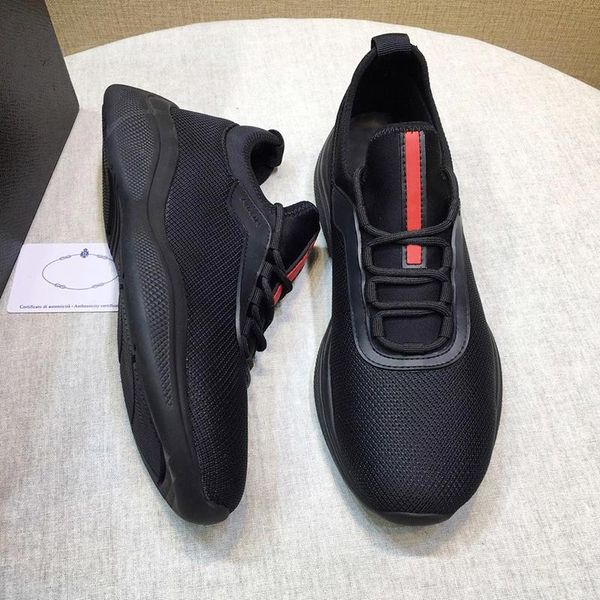 

fashion classic mesh and neoprene sneakers mens shoes sports comfortable sneakers low casual lace -up men luxury shoes scarpe da uomo, Black