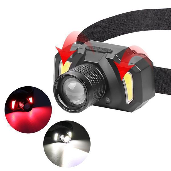 

headlamps xpe+cob led headlamp motion sensor head lamp built-in battery light torch