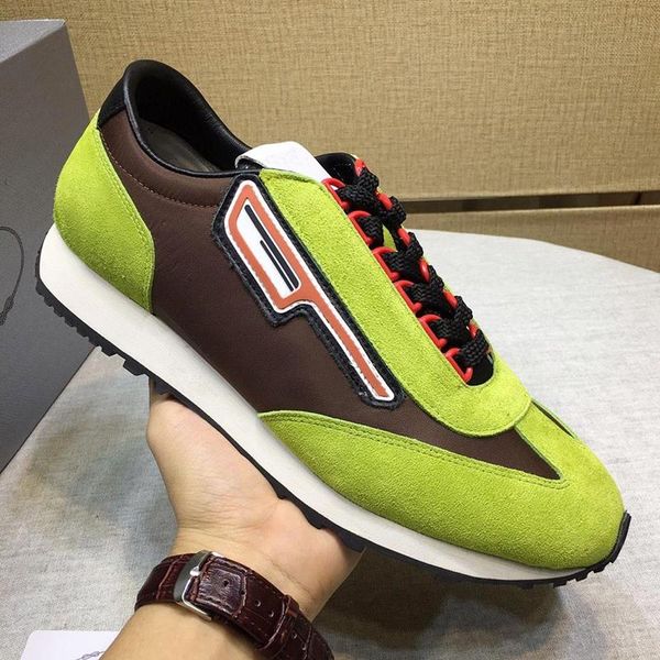 

suede and nylon sneakers men 's shoes new arrival casual footwears vintage sports design lace -up men shoes zapatillas ho, Black