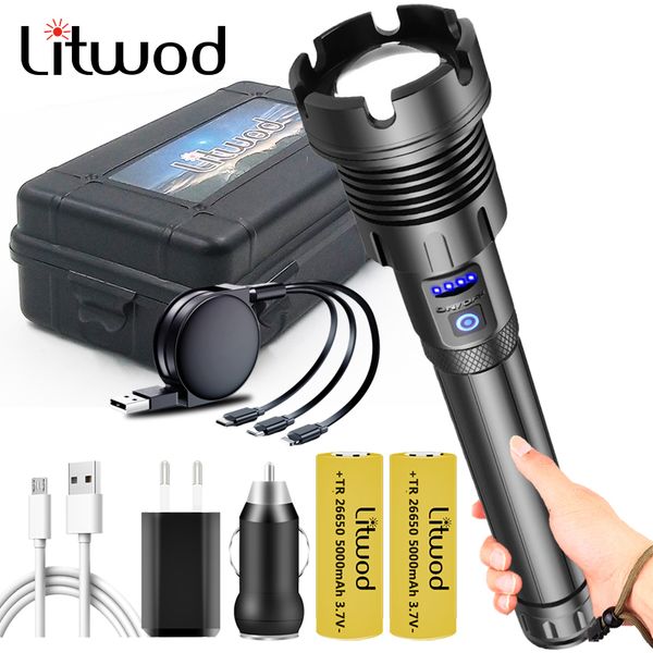 

xhp90.2 4-core led power bank function torch usb rechargeable 18650 or 26650 battery zoom xhp70.2 aluminum lantern