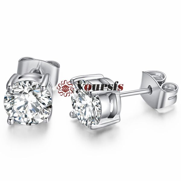 

yoursfs wedding lady earring 18 k white gold plated austrian crystal stud earrings sterling silver earrings for women brincos vogue jewelry, Golden;silver