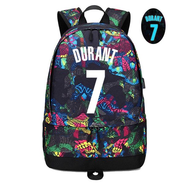 

basketball player star durant ball storage luminous backpack sports equipment multifunctional student bookbag for men women