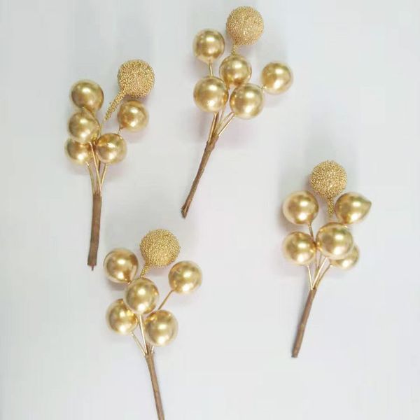 

golden beads simulation berry candy box bouquet flowers wedding favor boxes decoration merry christmas party supplies diy