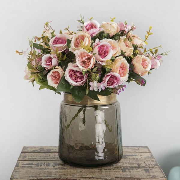 

decorative flowers & wreaths 5 forks 8 heads bouquet camellia artificial flower european style fake for wedding home decor bride