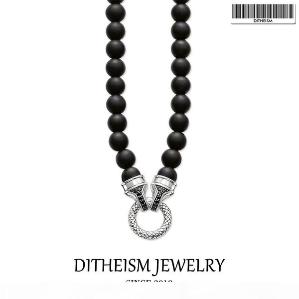 

beads necklace carrier 10mm obsidian, 2018 new fashion 925 sterling silver jewelry european punk gift for men women boy girls j190530