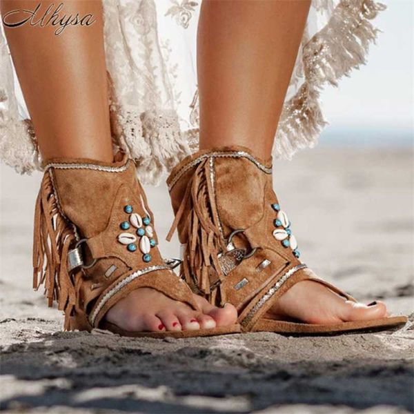 

2020 женщины ретро сандалии летняя мода женщины клип toe урожай сандалии casual кисточкой рим открытый пляж для обуви, Black