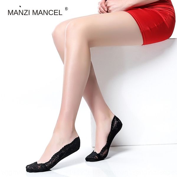 

manzi shallow heavy industry lace silicone side anti-skid boat anti-take off anti-invisible female invisible socks silicone socks, Pink;yellow