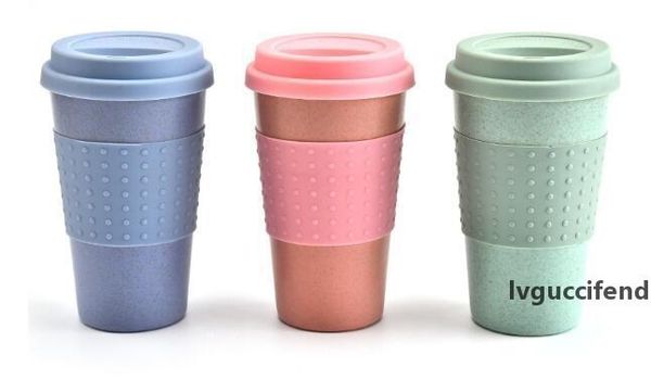 

50pcs/lot wheat straw readily milk cola drink cup wheat fiber straw coffee bottle travel car coffee cup
