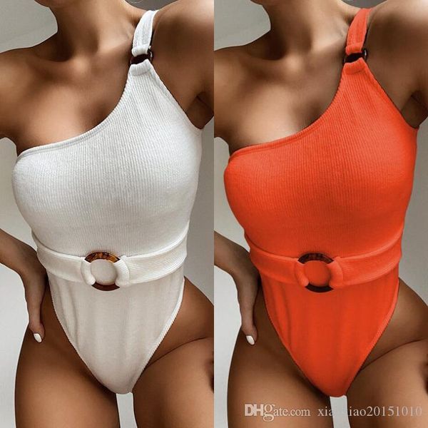 

women fashion pure color push-up padded bra beach bikini one piece swimwear bikinis 2020 new bikini 612, White;black